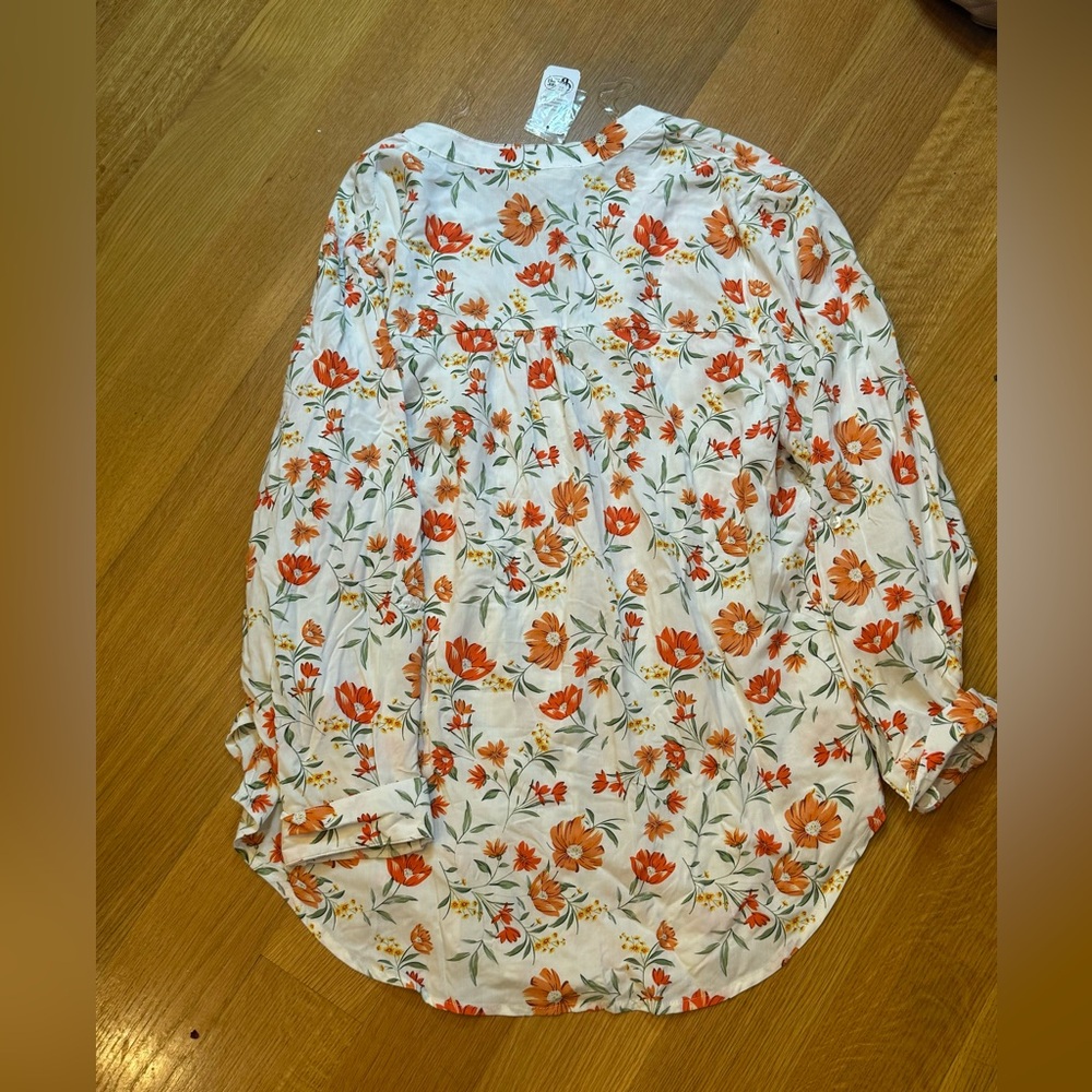 Indigo Soul (Cracker Barrel) Top with Orange and Green Accents Size 2X NWT - Picture 2 of 5